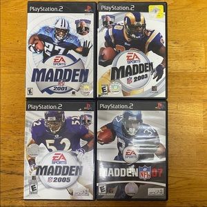 PlayStation 2 PS2 NFL Madden Lot Of 4 Games, 2001-2003-2005-2007